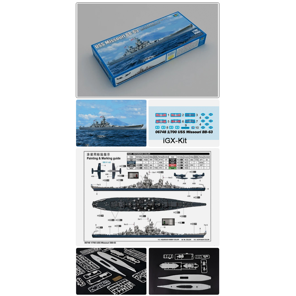 Model Kit Uss Missouri - Trumpeter 06748, Escala 1/700, USS BB-63