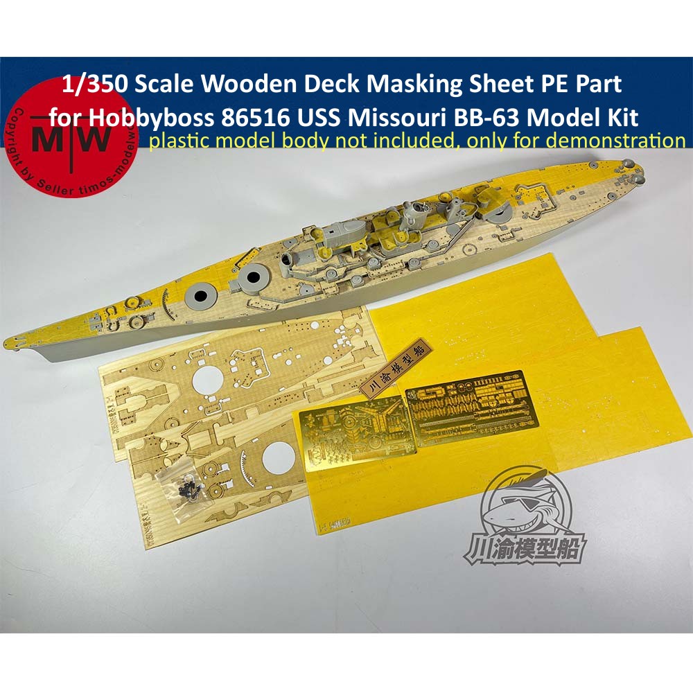 Model Kit Uss Missouri - Hoja de enmascaramiento de cubierta de