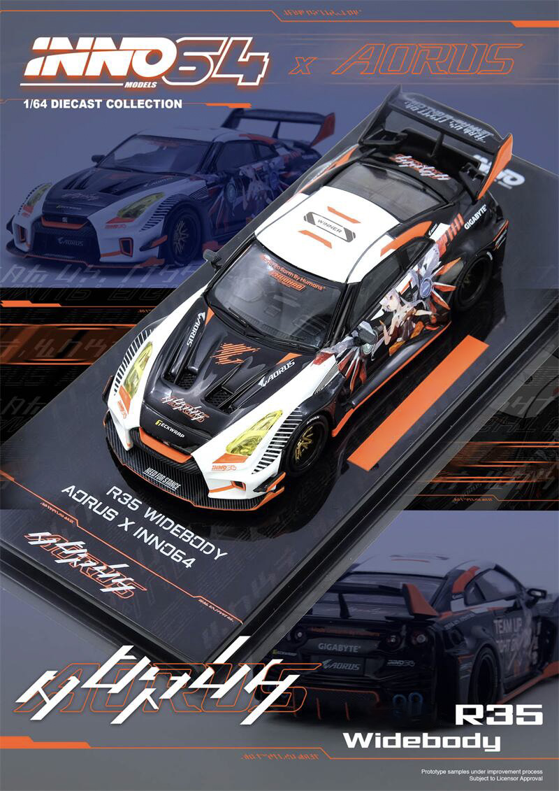 INNO 1:64 R35 WIDEBODY AORUS X - Model Kit R34 reseña y precio