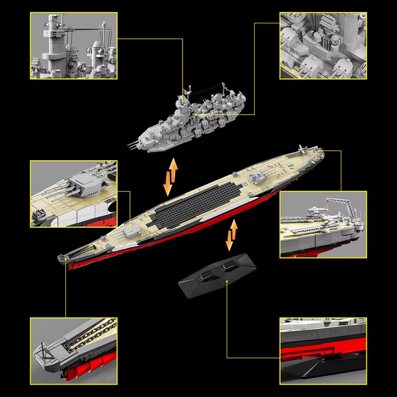 2568 piezas, modelo de crucero - Model Kit Uss Missouri reseña y precio